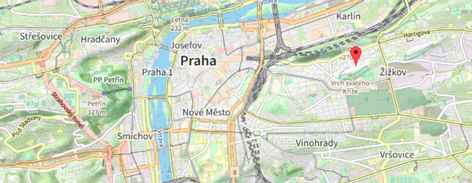 mapa Jeseniova 55, Praha